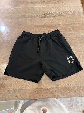 Kids' Black Athletic Shorts with Contrast Patch